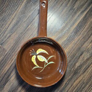 Vintage DUNCAN Ceramic Clay Pottery Decorative Skillet for Oven or Decor